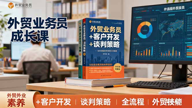 外贸业务员成长课：职业素养+客户开发+谈判策略、掌握全流程外贸技能-轻创网
