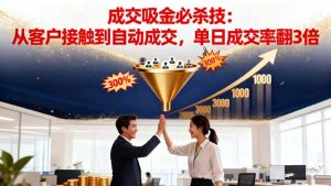 吸金成交营销必杀技:从客户接触到自动成交,单日成交率翻3倍-轻创网