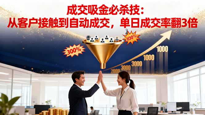 吸金成交营销必杀技:从客户接触到自动成交,单日成交率翻3倍-轻创网