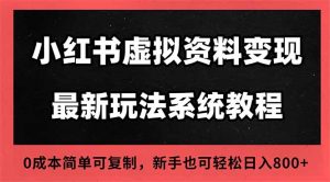 2025小红书虚拟资料最新开店运营教程，搜索流变现玩法，一人多店0成本...-轻创网
