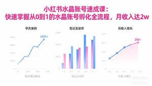 2025小红书水晶账号速成课:快速掌握从0-1水晶账号孵化全流程,月收入达2w-轻创网
