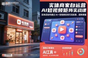 实体商家自运营AI短视频矩阵实战课，实体店如何通过AI+短视频实现引流拓客、团购增量-轻创网
