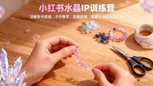 小红书水晶IP训练营,讲解账号搭建、手作教学、拍摄剪辑,全流程运营技能-轻创网