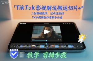 TikTok影视解说搬运切片+二创剪辑教学,过中过原创,TK中视频创作者新手必看-轻创网