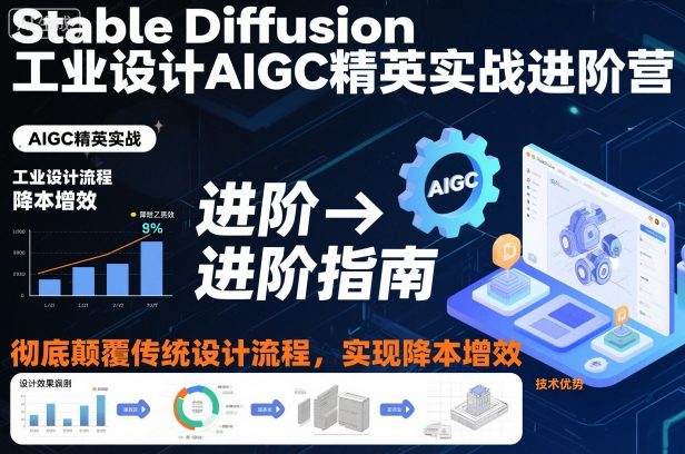 Stable Diffusion工业设计AIGC精英实战进阶营,彻底颠覆传统设计流程,实现降本增效-轻创网