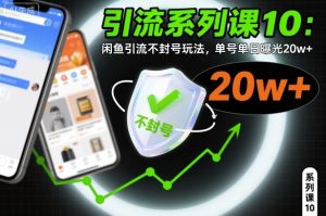 引流系列课10：闲鱼引流不封号玩法，单号单日曝光20w+-轻创网
