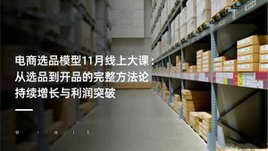 电商选品模型11月线上大课:从选品到开品的完整方法论 持续增长与利润突破-轻创网