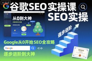 谷歌SEO实操课，Google从0开始SEO全攻略，逐步进阶到大神-轻创网