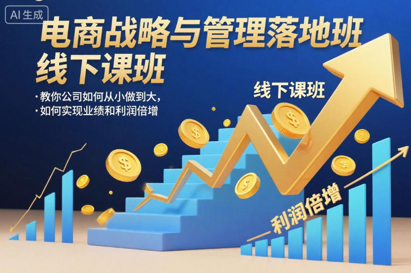 电商战略与管理落地班线下课，教你公司如何从小做到大，如何实现业绩和利润倍增【录音】-轻创网