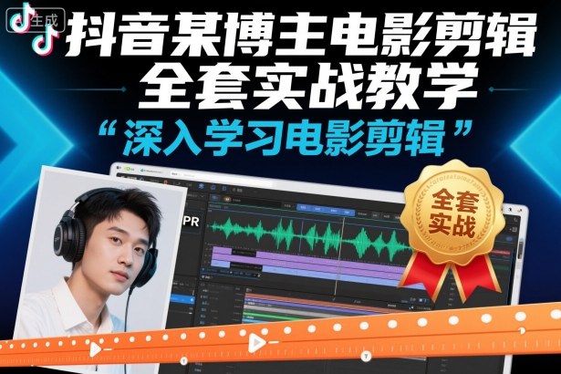 抖音某博主电影剪辑全套实战教学,深入学习电影剪辑-轻创网