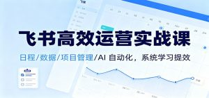 飞书高效运营实战课：日程/数据/项目管理/AI 自动化，系统学习提效-轻创网