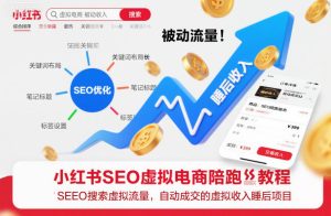 小红书SEO虚拟电商陪跑教程，实现seo搜索被动流量，自动成交的被动收入睡后项目-轻创网