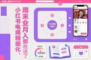 小红书电商精细化运营全流程，周末副业月入1W+，全套方法都在这了-轻创网