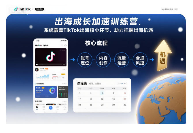 出海成长加速训练营，系统覆盖TikTok出海核心环节，助力把握出海机遇(更新)-轻创网