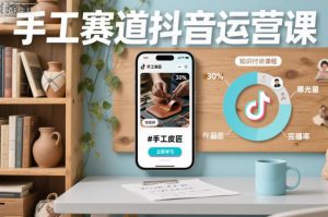 手工赛道抖音运营课，手工赛道流量运营-轻创网