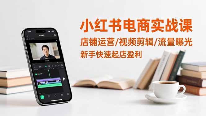 小红书电商实战课：店铺运营/视频剪辑/流量曝光，新手快速起店盈利-轻创网