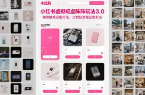 小红书虚拟矩阵玩法3.0，铺货铺笔记型打法，少款狂怼笔记型打法-轻创网