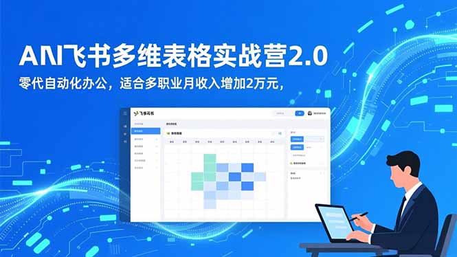 AI+飞书多维表格实战营2.0：零代码自动化办公，适合多职业月收入增加2万元-轻创网