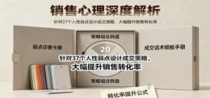 销售心理深度解析:针对37个人性弱点设计成交策略,大幅提升销售转化率!-轻创网