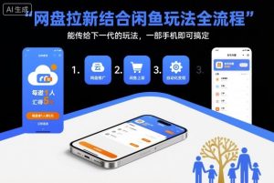 网盘拉新结合闲鱼玩法全流程，能传给下一代的玩法，一部手机即可搞定(附入口渠道以及实操教程)-轻创网