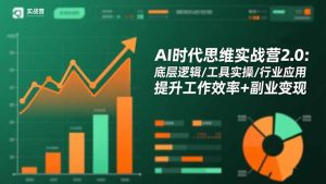 AI时代思维实战营2.0:底层逻辑/工具实操/行业应用 提升工作效率+副业变现-轻创网