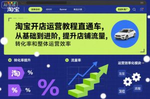 淘宝开店运营教程直通车，从基础到进阶，提升店铺流量，转化率和整体运营效率(更新11月)-轻创网