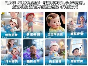 爆火！AI制作宝宝第一视角科学育儿小知识视频，短短两月获赞百万的流量密码(详细教学)-轻创网