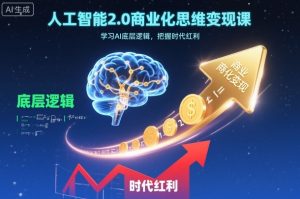 人工智能2.0商业化思维变现课，学习AI底层逻辑，把握时代红利-轻创网