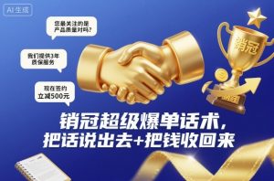 销冠超级爆单话术，把话说出去+把钱收回来-轻创网