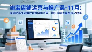 淘宝店铺运营与推广课-11月：从测款筛选到爆款打爆完整流程，提升店铺流量与转化效率-轻创网