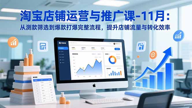 淘宝店铺运营与推广课-11月：从测款筛选到爆款打爆完整流程，提升店铺流量与转化效率-轻创网