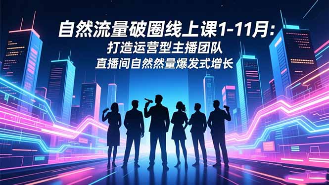 自然流量破圈线上课1-11月:打造运营型主播团队 直播间自然流量爆发式增长-轻创网