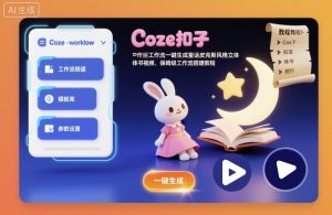 Coze扣子工作流一键生成童话皮克斯风格立体书视频，保姆级工作流搭建教程-轻创网