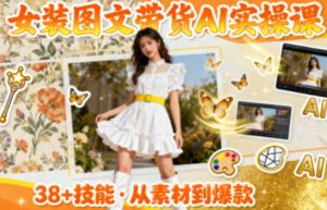 女装图文带货的AI实操课，覆盖38个实用技能，快速提升素材制作效率-轻创网