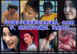 抖音某大V最新影视混剪课程，全新教学，轻松进抖音精选、独家内容-轻创网