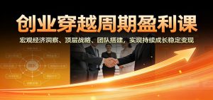 创业穿越周期盈利课：宏观经济洞察、顶层战略、团队搭建，实现持续成长稳定变现-轻创网