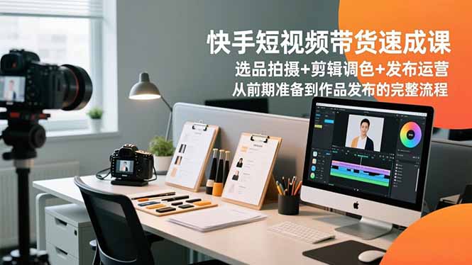 快手短视频带货速成课,选品拍摄+剪辑调色+发布运营,从前期准备到作品发布的完整流程-轻创网