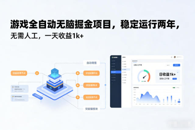 游戏全自动无脑掘金项目，稳定运行两年，无需人工，一天收益1k+【揭秘】-轻创网