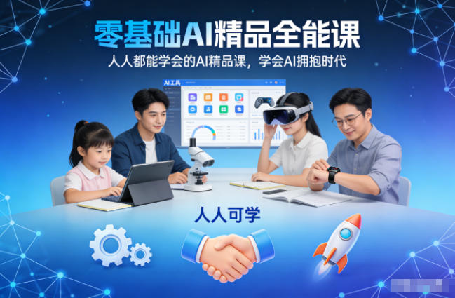 零基础AI精品全能课,人人都能学会的AI精品课,学会AI拥抱时代-轻创网