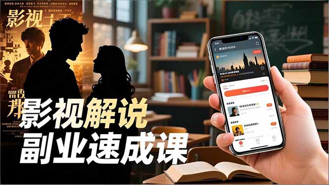 Tk影视解说副业速成课，软件安装、全流程实操、爆款预设，新手两周变现-轻创网