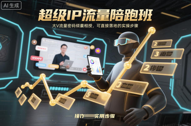 超级IP流量陪跑班，大V流量密码倾囊相授，可直接落地的实操步骤-轻创网