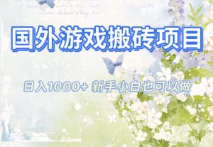 国外游戏全自动搬砖项目，日入10张，新手小白也可做，项目红利期，先搞先吃肉【揭秘】-轻创网