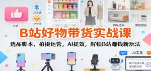 B站好物带货实战课:选品脚本,拍摄运营,AI提效,解锁B站赚钱新玩法-轻创网
