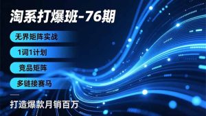 淘系打爆班-76期,无界矩阵实战,1词1计划、竞品矩阵、多链接赛马,打造爆款月销百万-轻创网