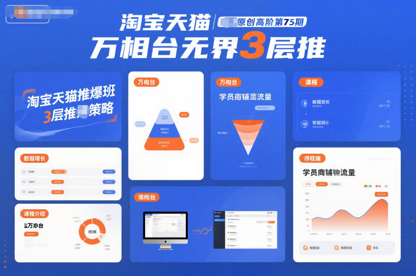 淘宝天猫推爆班原创高阶第75期，万相台无界3层推-轻创网