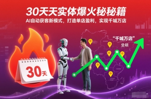 30天实体爆火秘籍,AI自动获客新模式,打造单店盈利,实现千城万店-轻创网