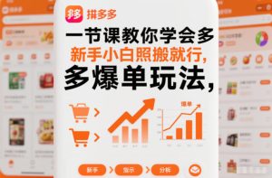 一节课教你学会拼多多爆单玩法，新手小白照搬就行-轻创网