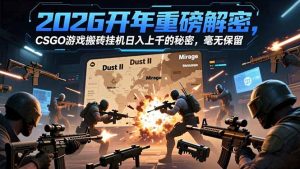 2026开年重磅解密，CSGO游戏搬砖挂机日入上千的秘密，毫无保留-轻创网