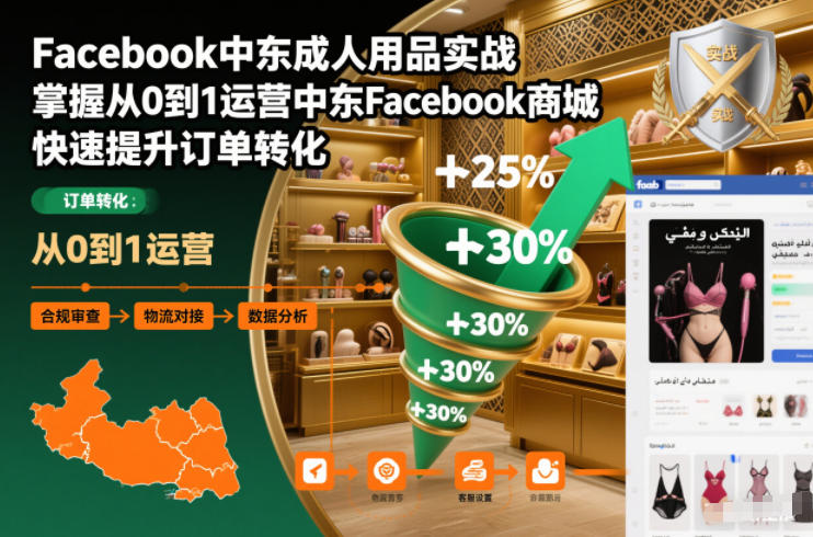 Facebook中东成人用品实战,掌握从0到1运营中东Facebook商城,快速提升订单转化-轻创网
