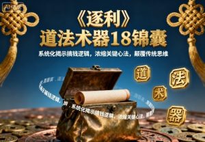 《逐利》道法术器18锦囊，系统化揭示搞钱逻辑，浓缩关键心法，颠覆传统思维(更新)-轻创网